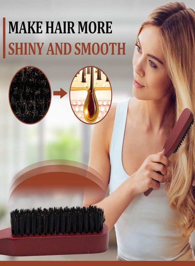 HUIRUSO 2 Pcs Boar Bristle Brushes for Men and Women - Smoothing and Teasing for Sleek Hair, Slick Back Hairstyles, and Enhanced Beard Shine - Image 4